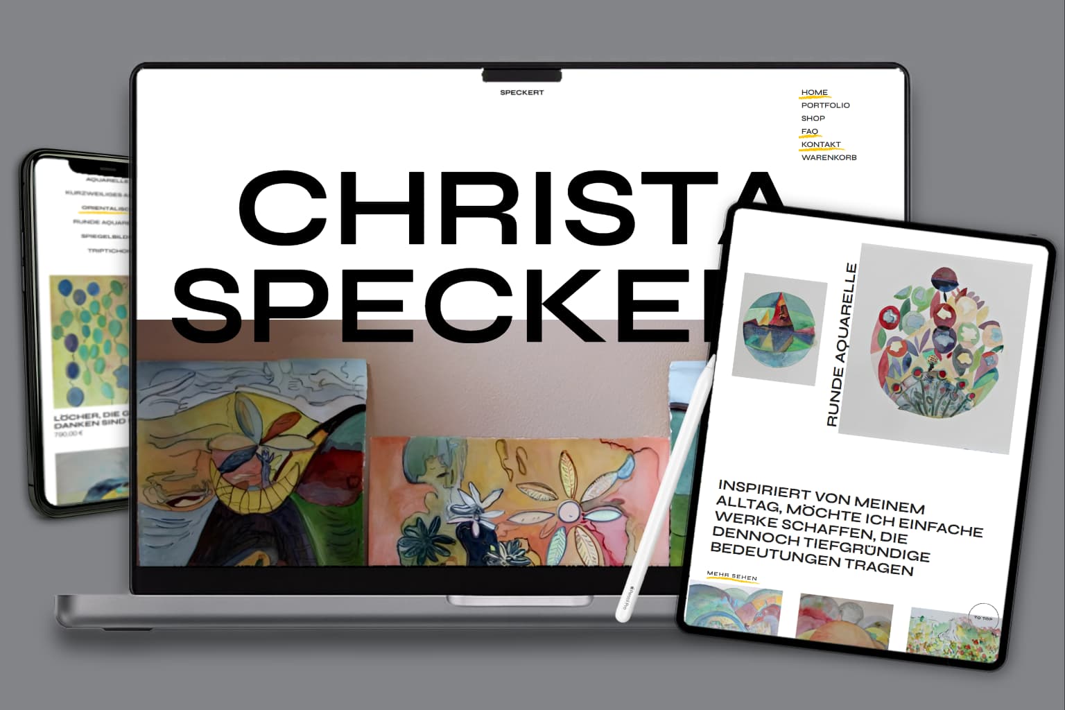 Mockup von der Seite Speckert.net